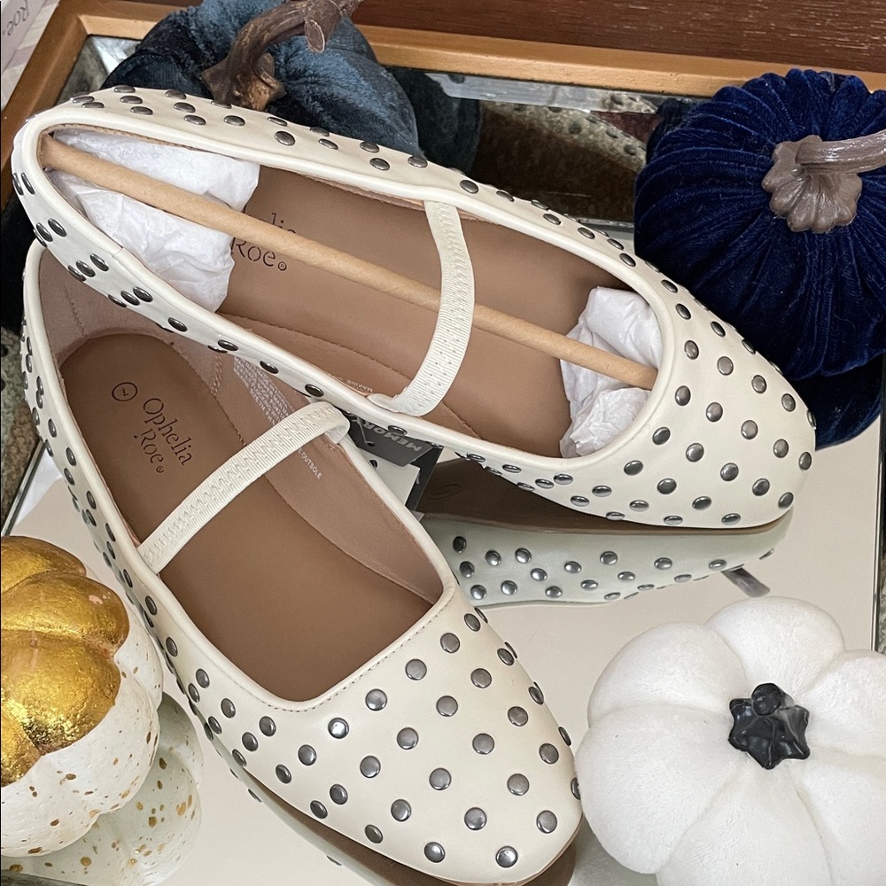 Ophelia & Roe Cream or Black Studded Women's Loafers